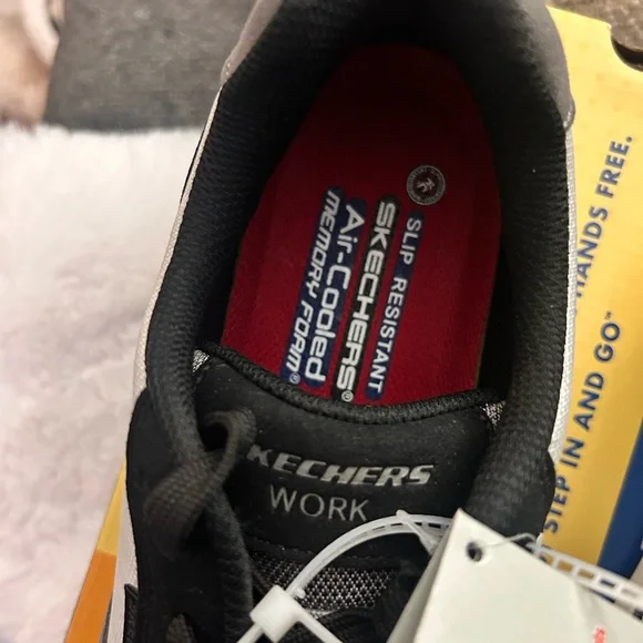 Men’s Skechers Work Black and Gray Shoes - Picture 8 of 11